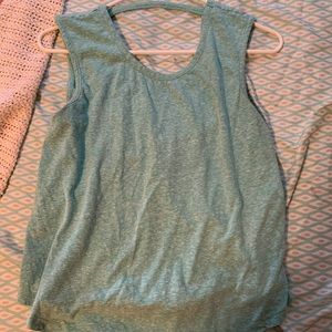 A blue tank to with a band around the back side